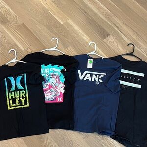 Hurley and Vans Kids Black and Blue T-Shirts Set